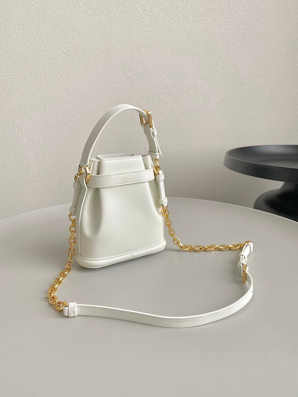 Dior Small C'Est 18 in White Cd-Embossed Calfskin Bag
