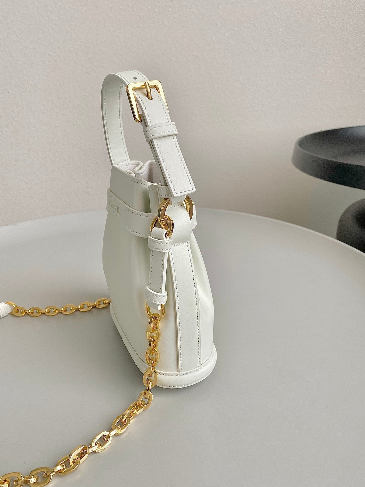 Dior Small C'Est 18 in White Cd-Embossed Calfskin Bag