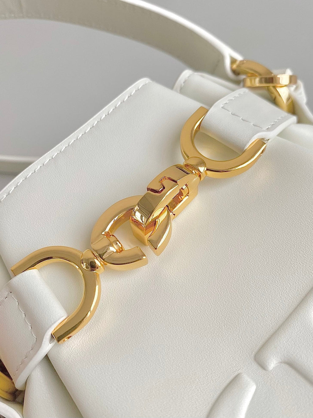 Dior Small C'Est 18 in White Cd-Embossed Calfskin Bag