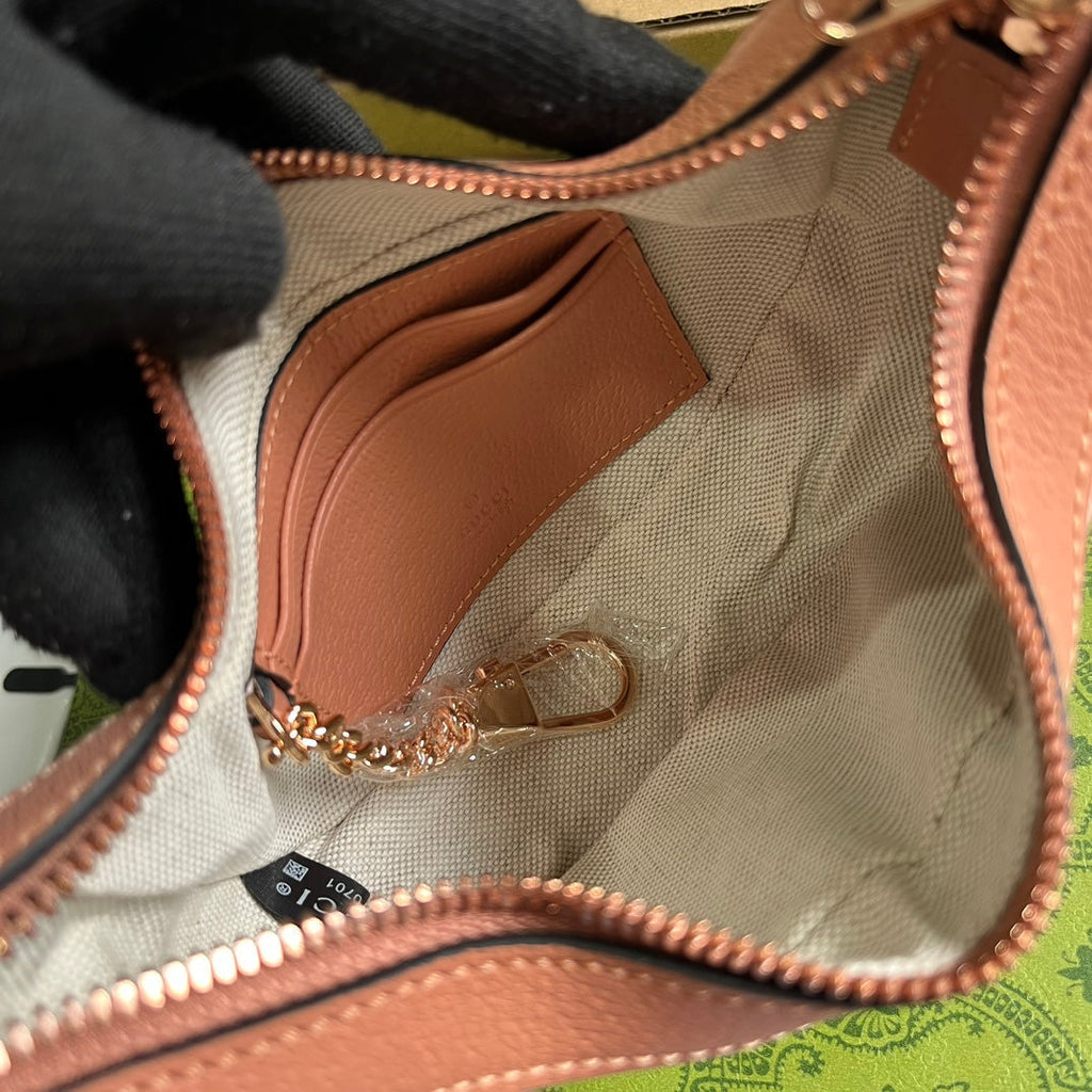 Gucci Ophidia Mini 20 Bag in Light Pink Canvas and Calfskin