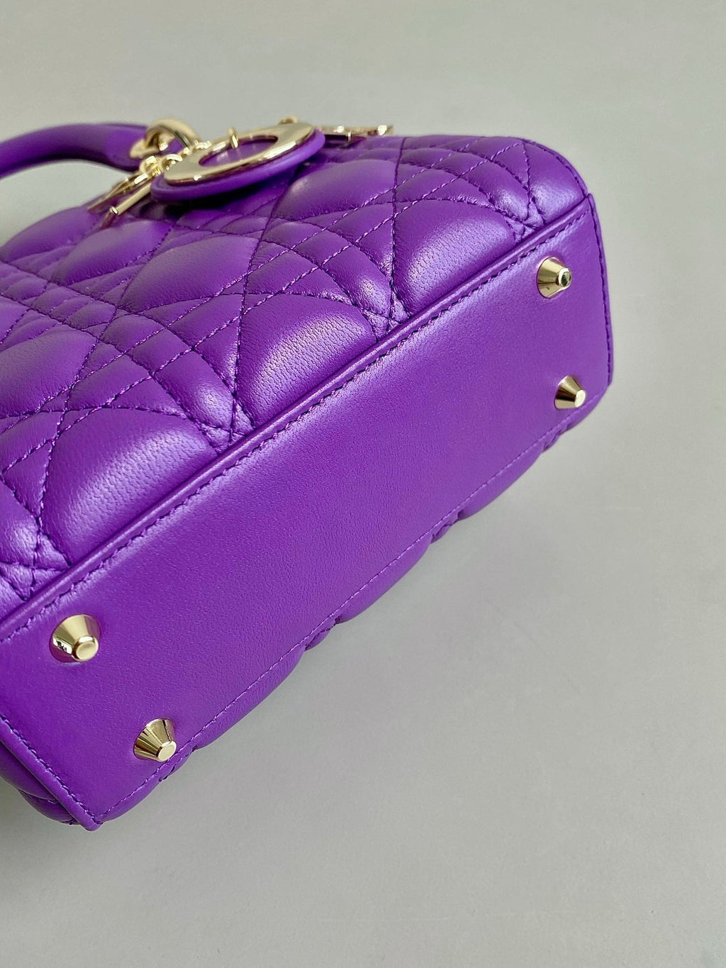 Dior Lady 17 in Violet Purple Lambskin with Cannage Pattern Bag