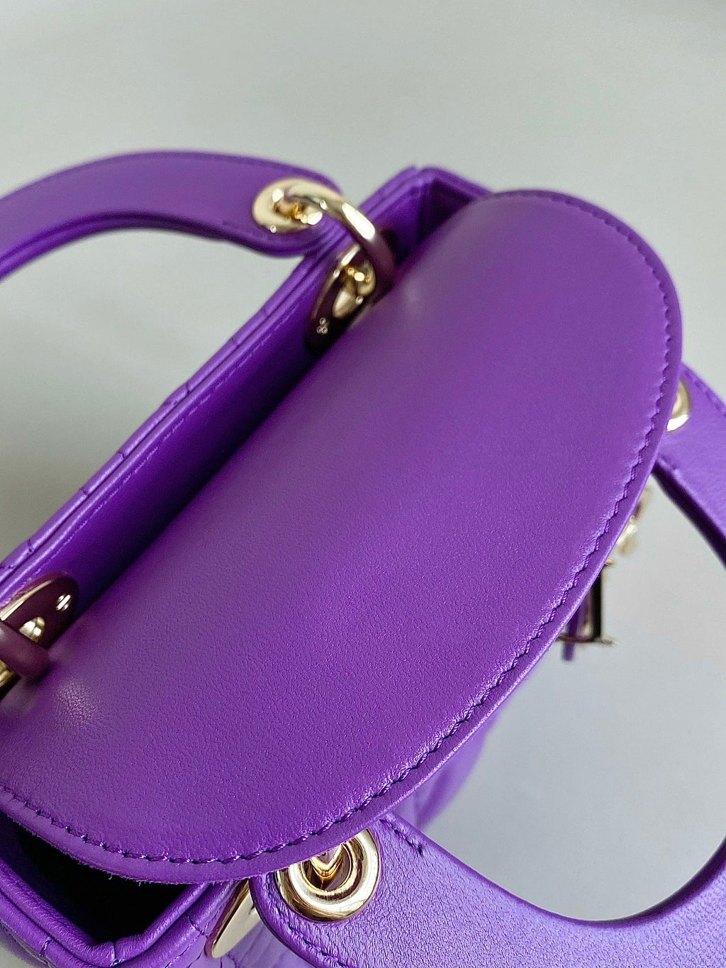 Dior Lady 17 in Violet Purple Lambskin with Cannage Pattern Bag