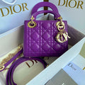 Dior Lady 17 in Violet Purple Lambskin with Cannage Pattern Bag