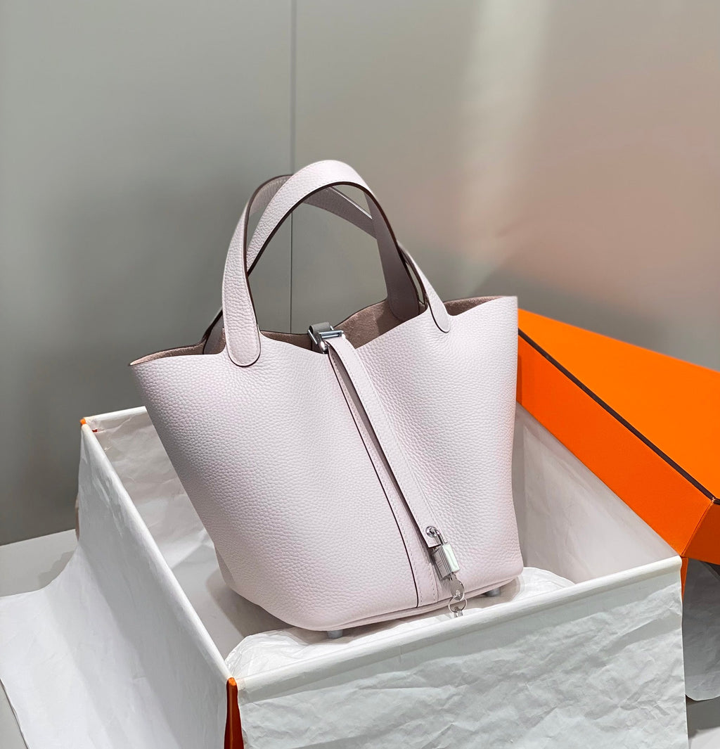 Hermes Picotin Lock 22 Soft Pink Togo Shw Bag