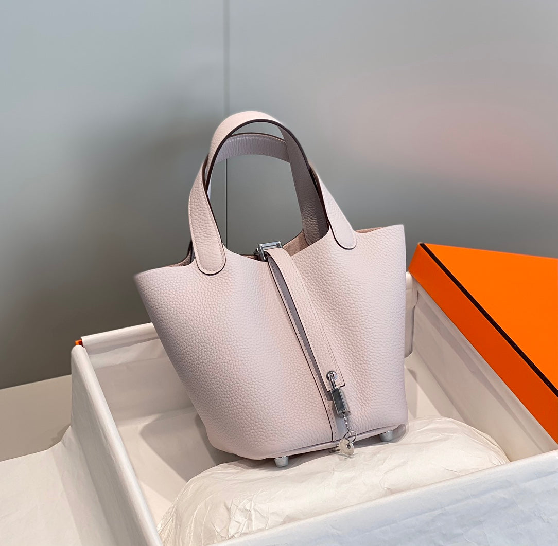 Hermes Picotin Lock 18 Soft Pink Togo Shw Bag