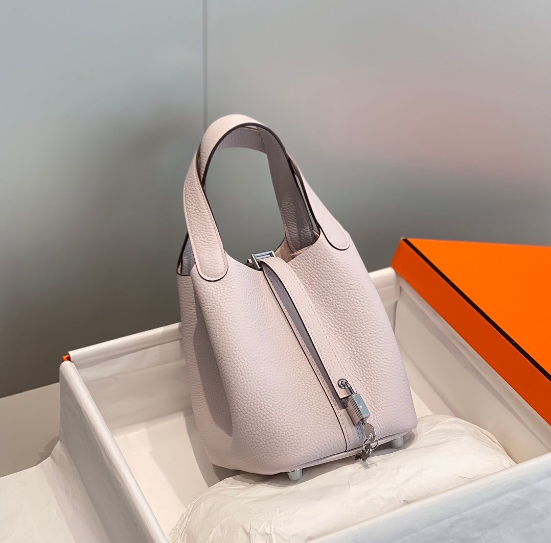 Hermes Picotin Lock 18 Soft Pink Togo Shw Bag