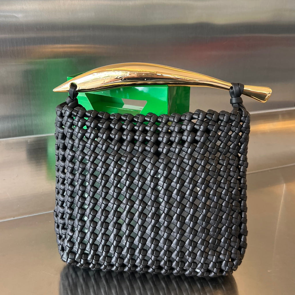 Bottega Veneta Sardine 29 Bag in Black Lambskin