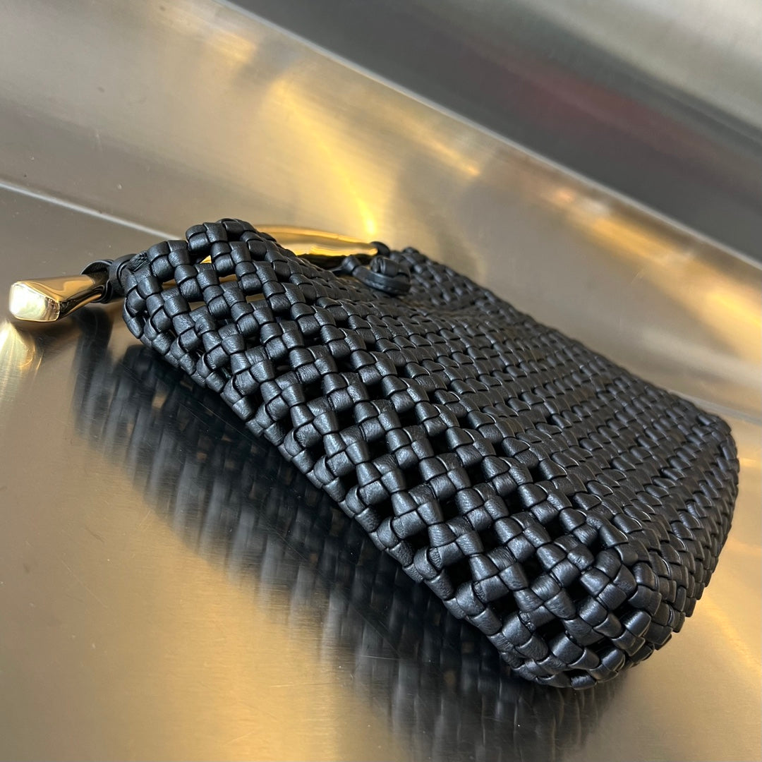 Bottega Veneta Sardine 29 Bag in Black Lambskin