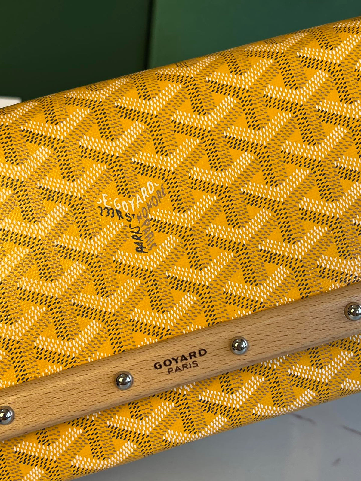 Goyard Monte-Carlo PM Clutch 25 in Yellow Goyardine Canvas