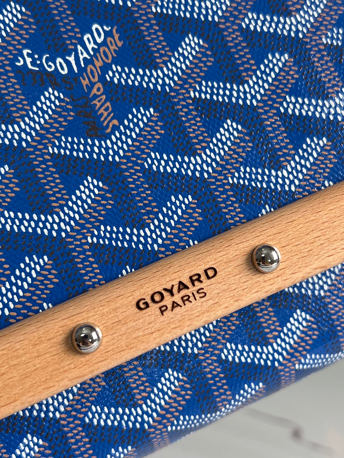 Goyard Monte-Carlo PM Clutch 25 in Sapphire Blue Goyardine Canvas