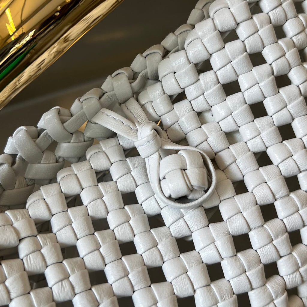 Bottega Veneta Sardine 29 Bag in White Lambskin