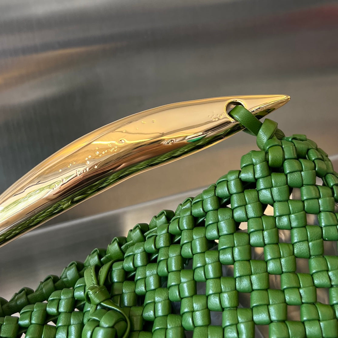 Bottega Veneta Sardine 29 Bag in Green Lambskin