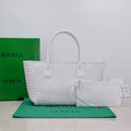 Bottega Veneta Large Cabat 45cm White Lambskin Ghw Bag