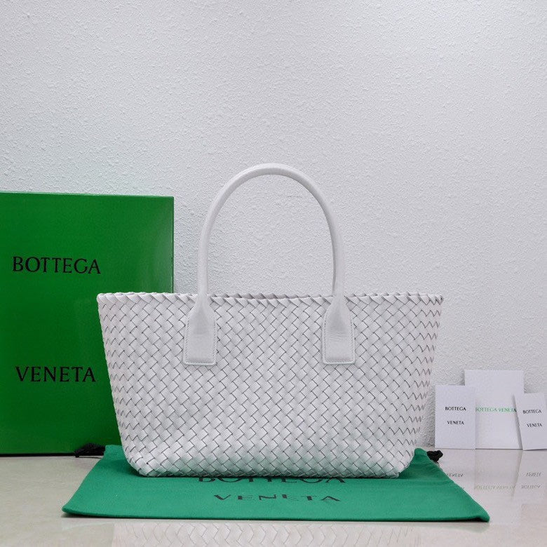Bottega Veneta Large Cabat 45cm White Lambskin Ghw Bag