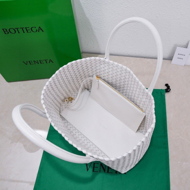 Bottega Veneta Large Cabat 45cm White Lambskin Ghw Bag