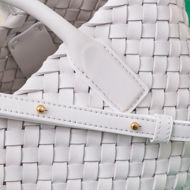 Bottega Veneta Mini Cabat 20cm White Lambskin Ghw Bag