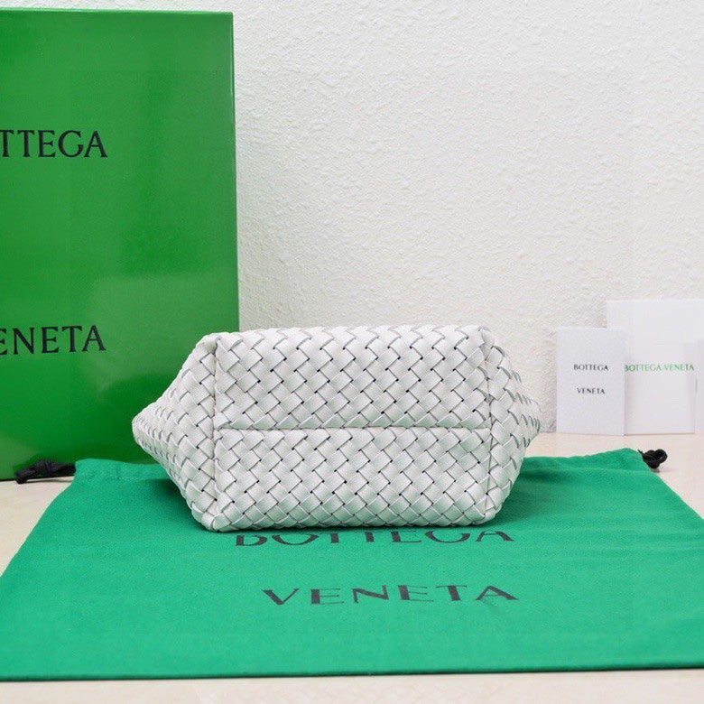 Bottega Veneta Mini Cabat 20cm White Lambskin Ghw Bag