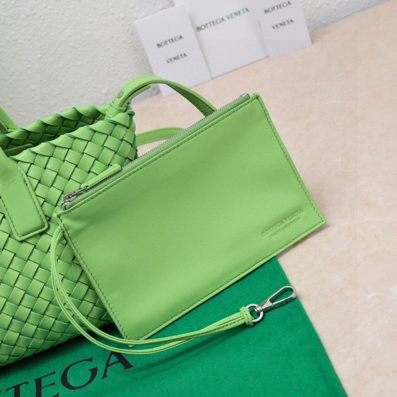 Bottega Veneta Mini Cabat 20cm Green Lambskin Ghw Bag