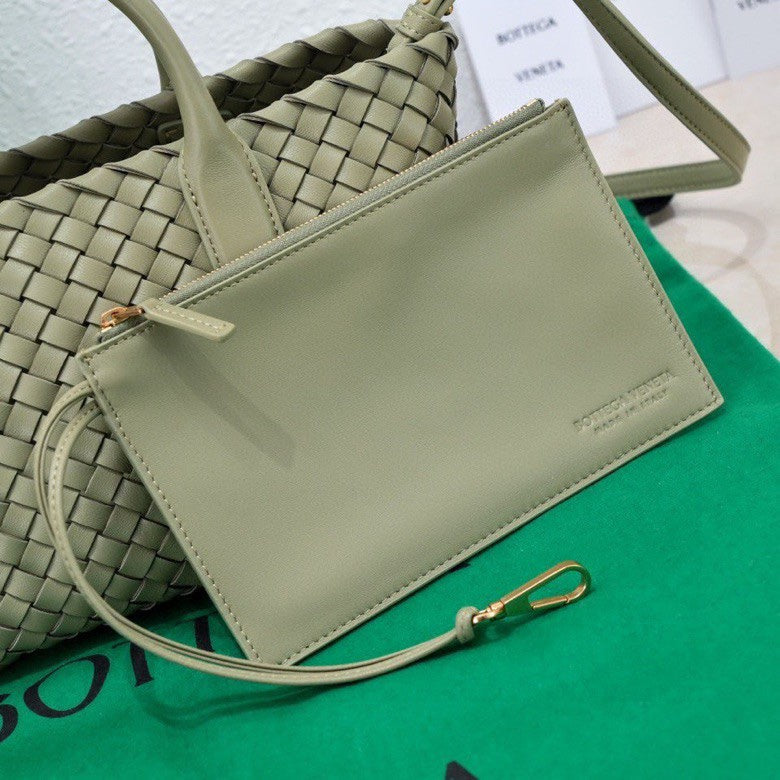 Bottega Veneta Mini Cabat 20cm Light Green Lambskin Ghw Bag