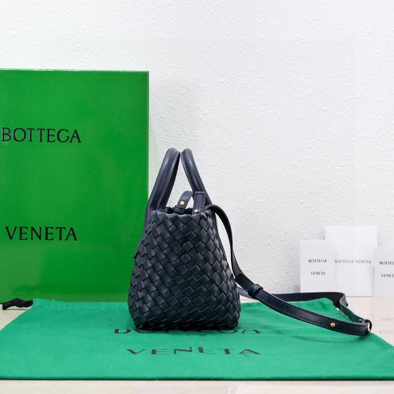 Bottega Veneta Mini Cabat 20cm Blue Lambskin Ghw Bag