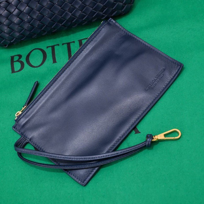 Bottega Veneta Mini Cabat 20cm Blue Lambskin Ghw Bag