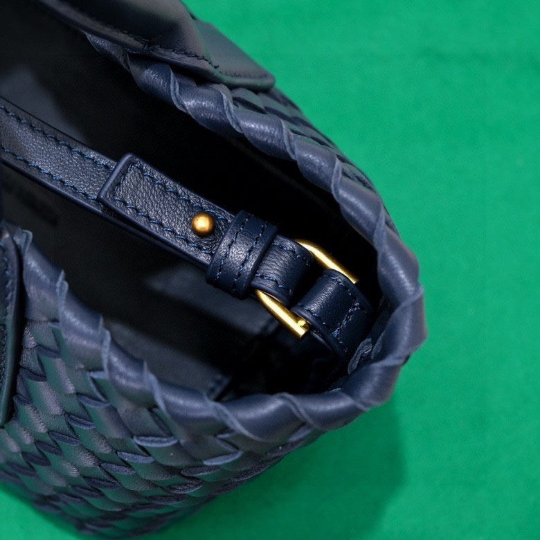 Bottega Veneta Mini Cabat 20cm Blue Lambskin Ghw Bag
