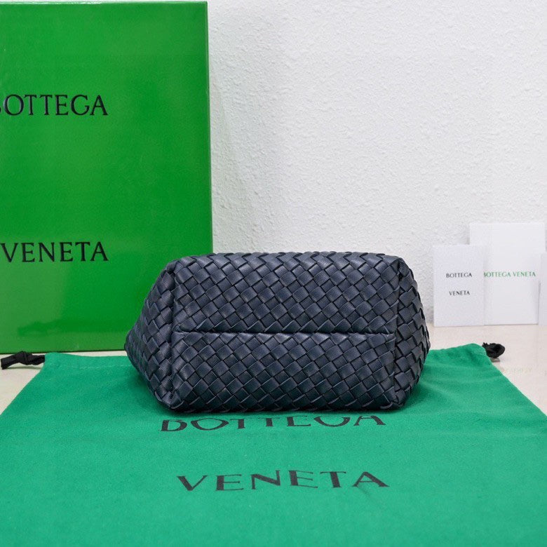 Bottega Veneta Mini Cabat 20cm Blue Lambskin Ghw Bag