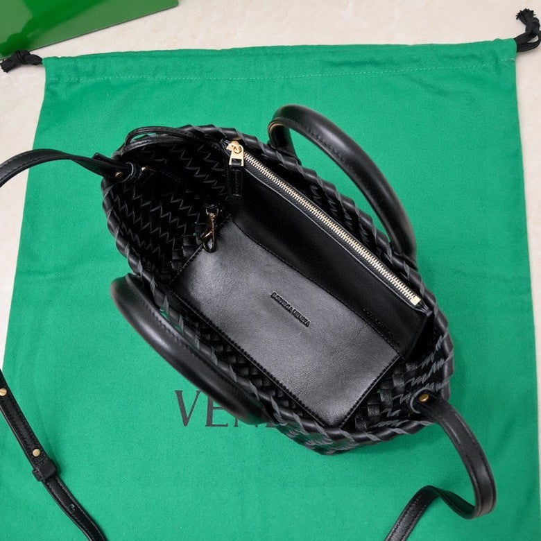 Bottega Veneta Mini Cabat 20cm Black Lambskin Ghw Bag