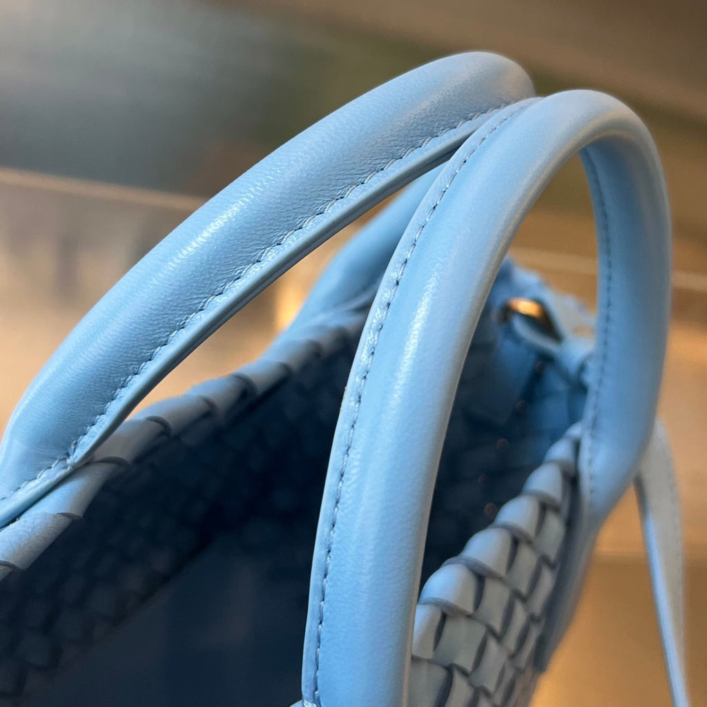 Bottega Veneta Mini Cabat 20 in Sky Blue Lambskin Bag