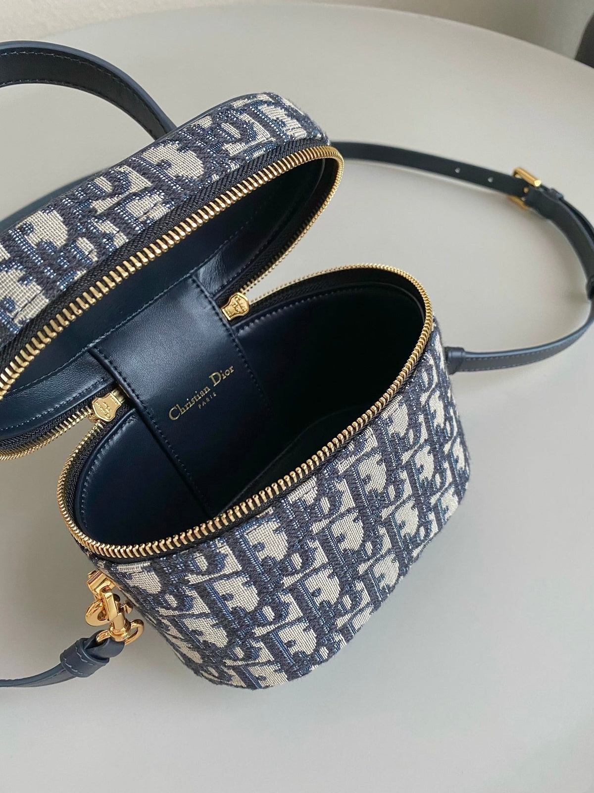 Dior Signature Vanity 16 in Blue Oblique Jacquard Bag