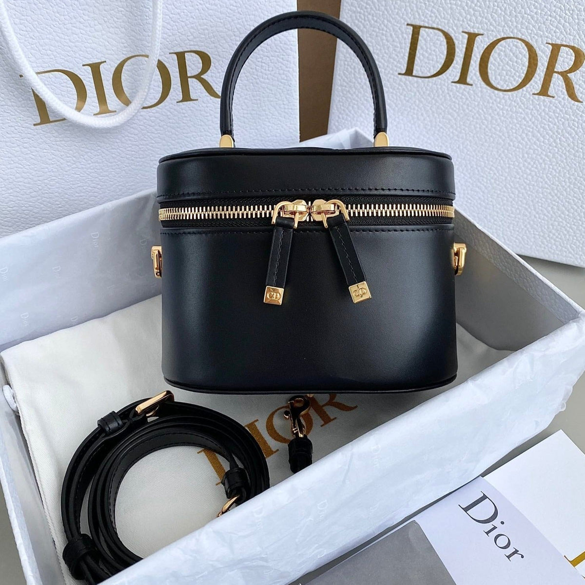Dior Signature Vanity 16 in Black Lambskin Bag