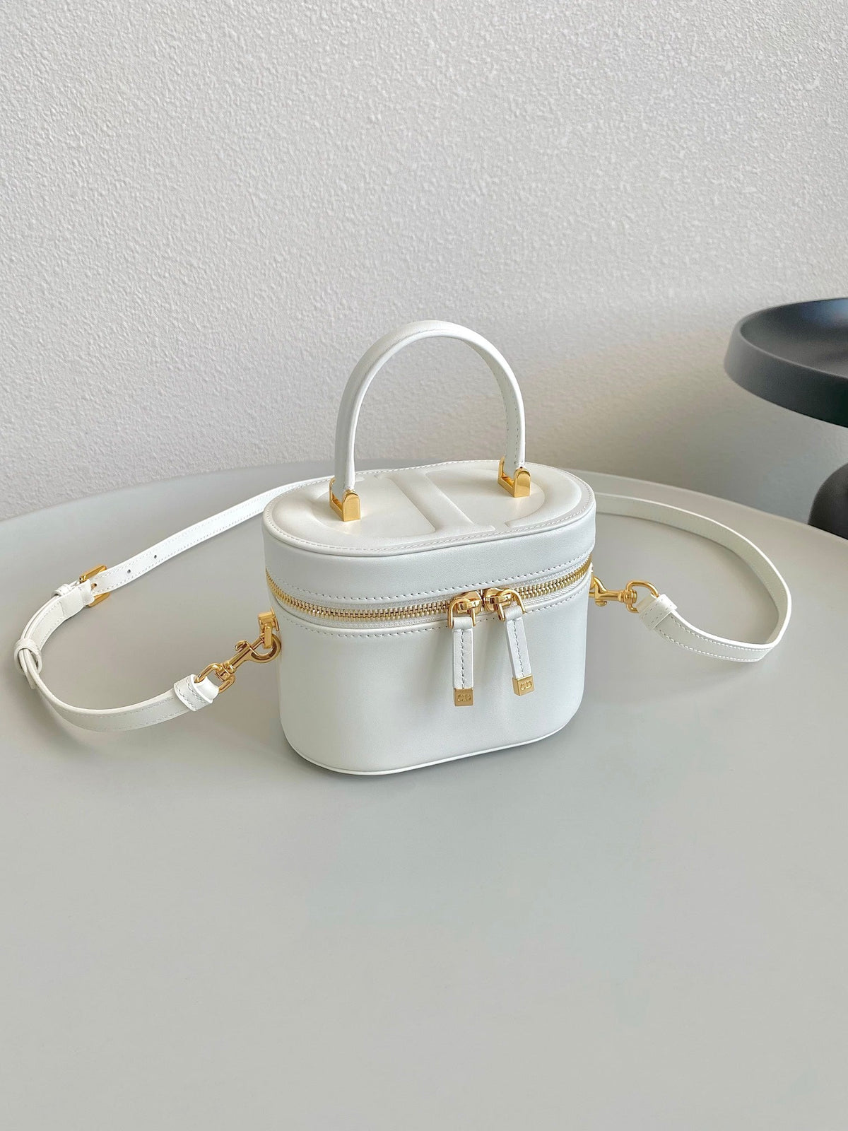 Dior Signature Vanity 16 in White Lambskin Bag