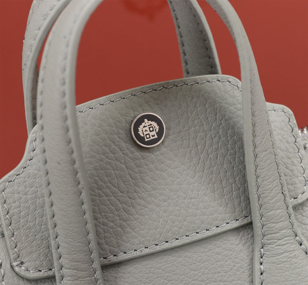 Loro Piana Nano Smile Bag 18 in Harbor Gray Calfskin
