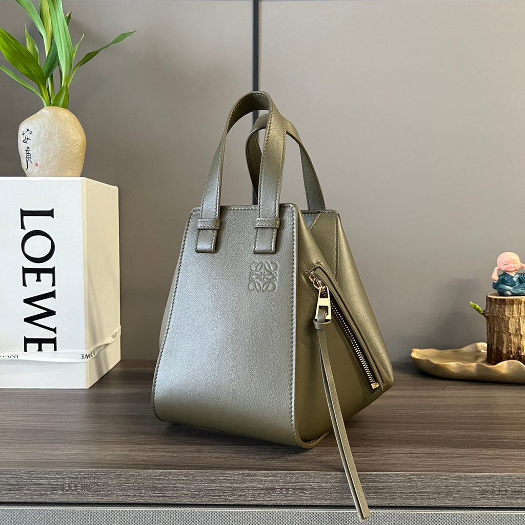 Loewe 20 Hammock Compact Bag in Army Green Calfskin