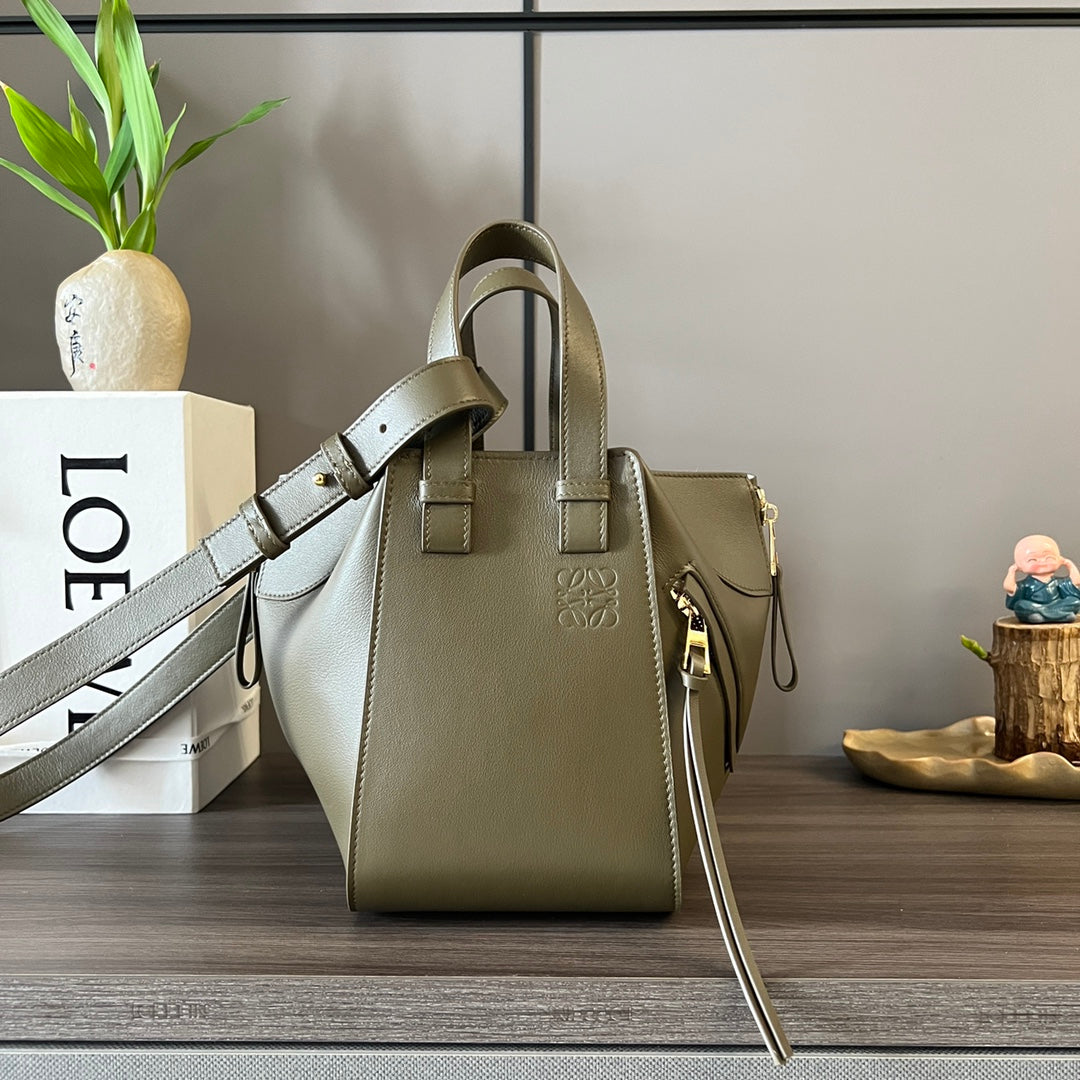 Loewe 20 Hammock Compact Bag in Army Green Calfskin