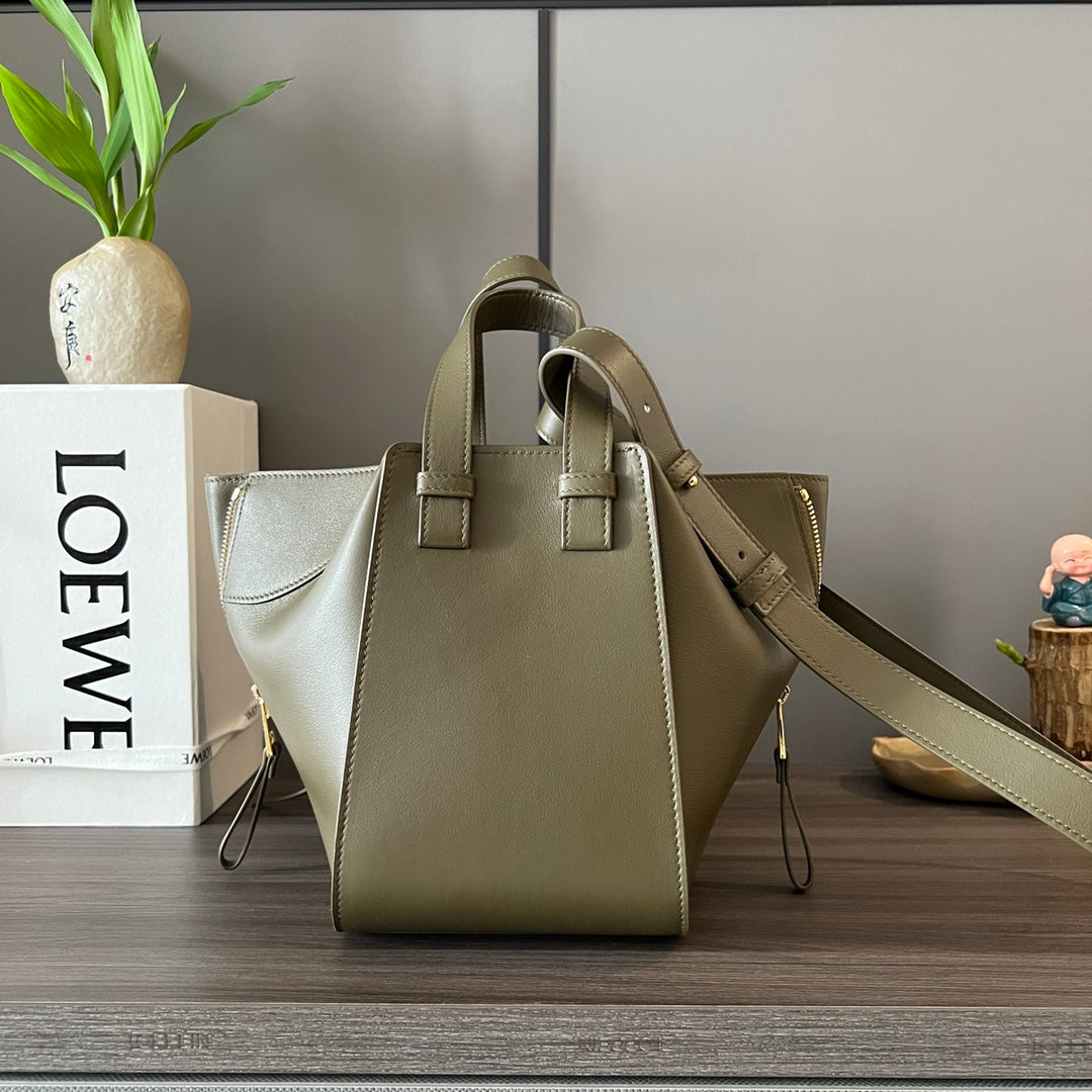Loewe 20 Hammock Compact Bag in Army Green Calfskin