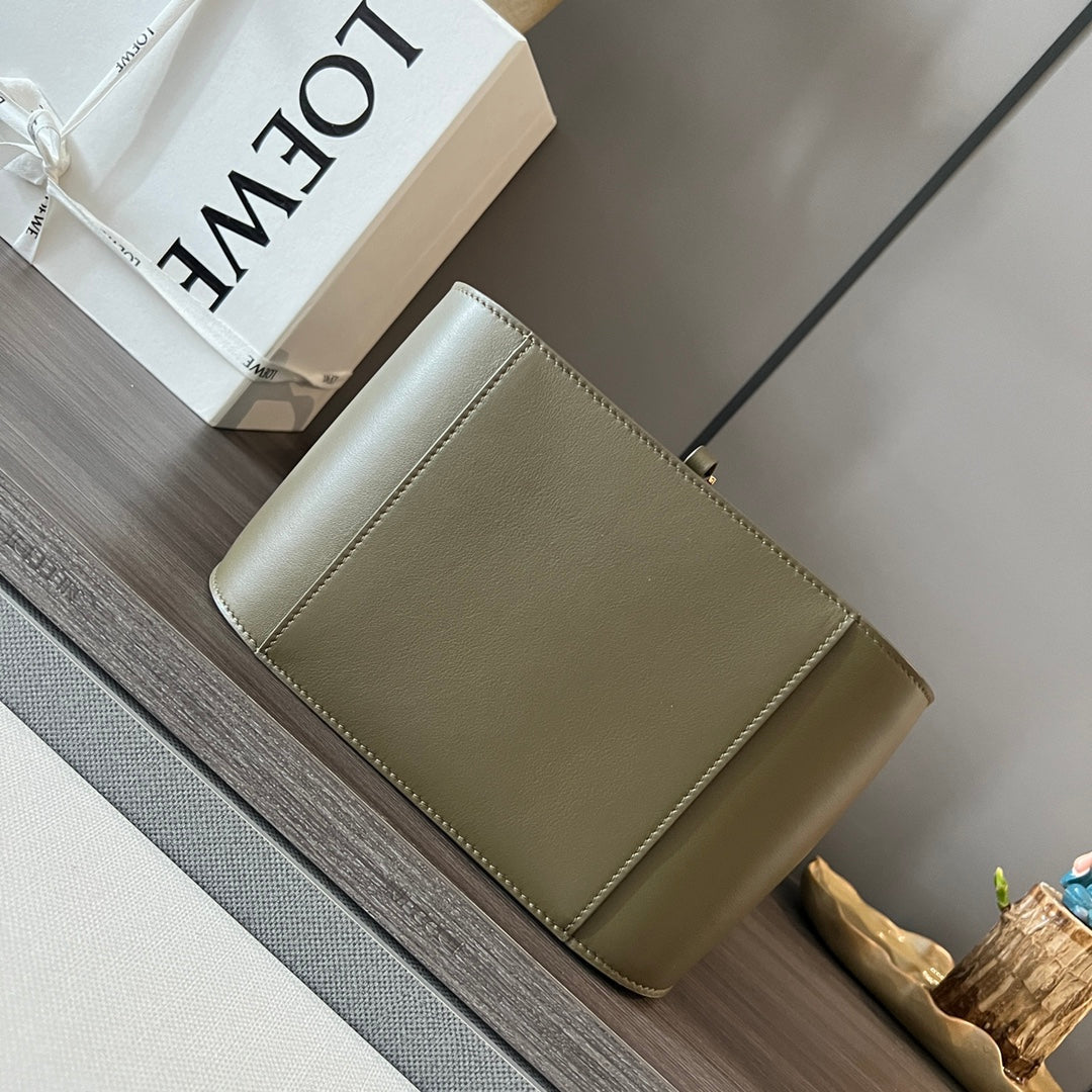 Loewe 20 Hammock Compact Bag in Army Green Calfskin