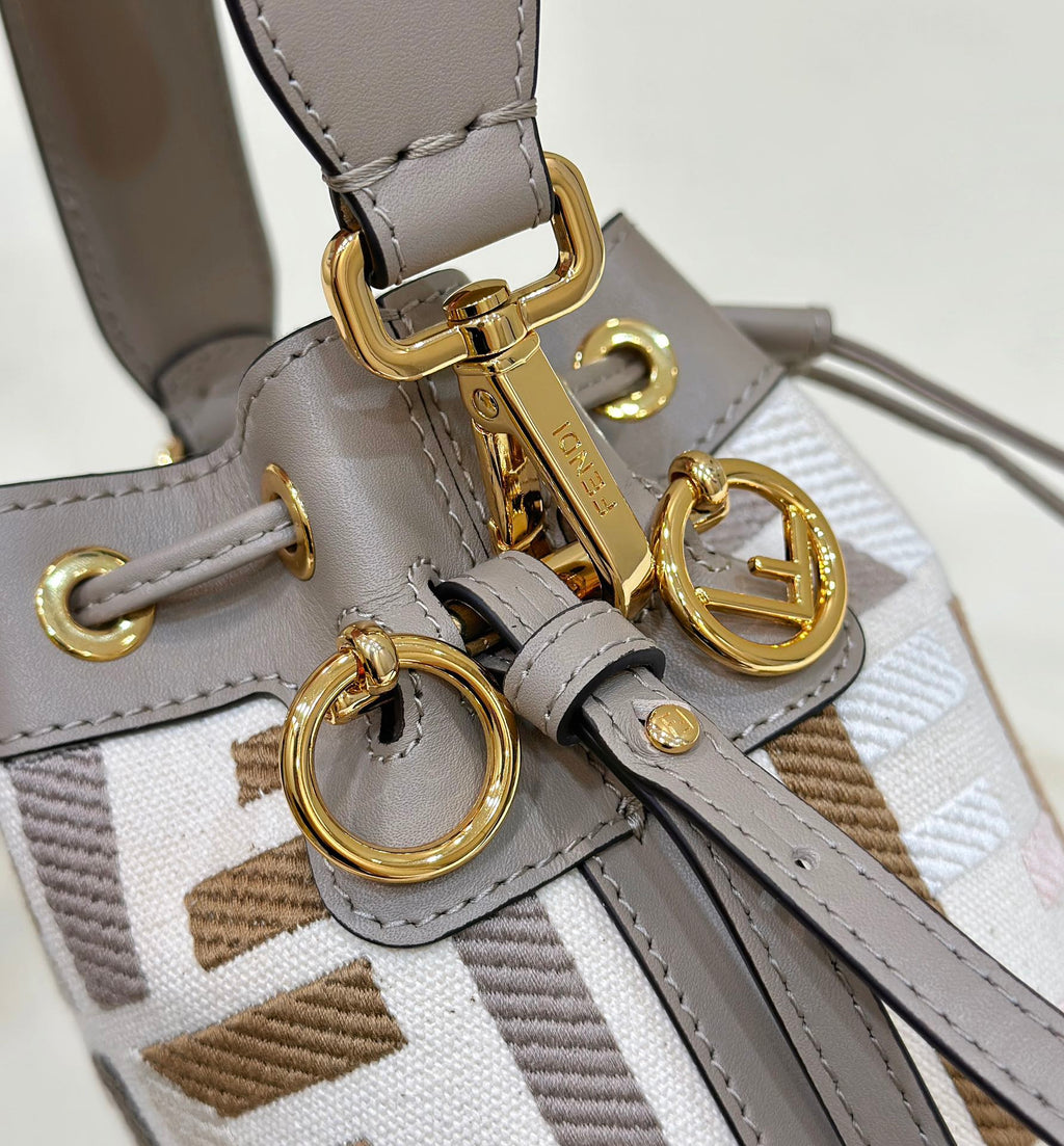 Fendi Mon Tresor 18 with Ff Motif in Multicolor Jacquard Fabric Bag