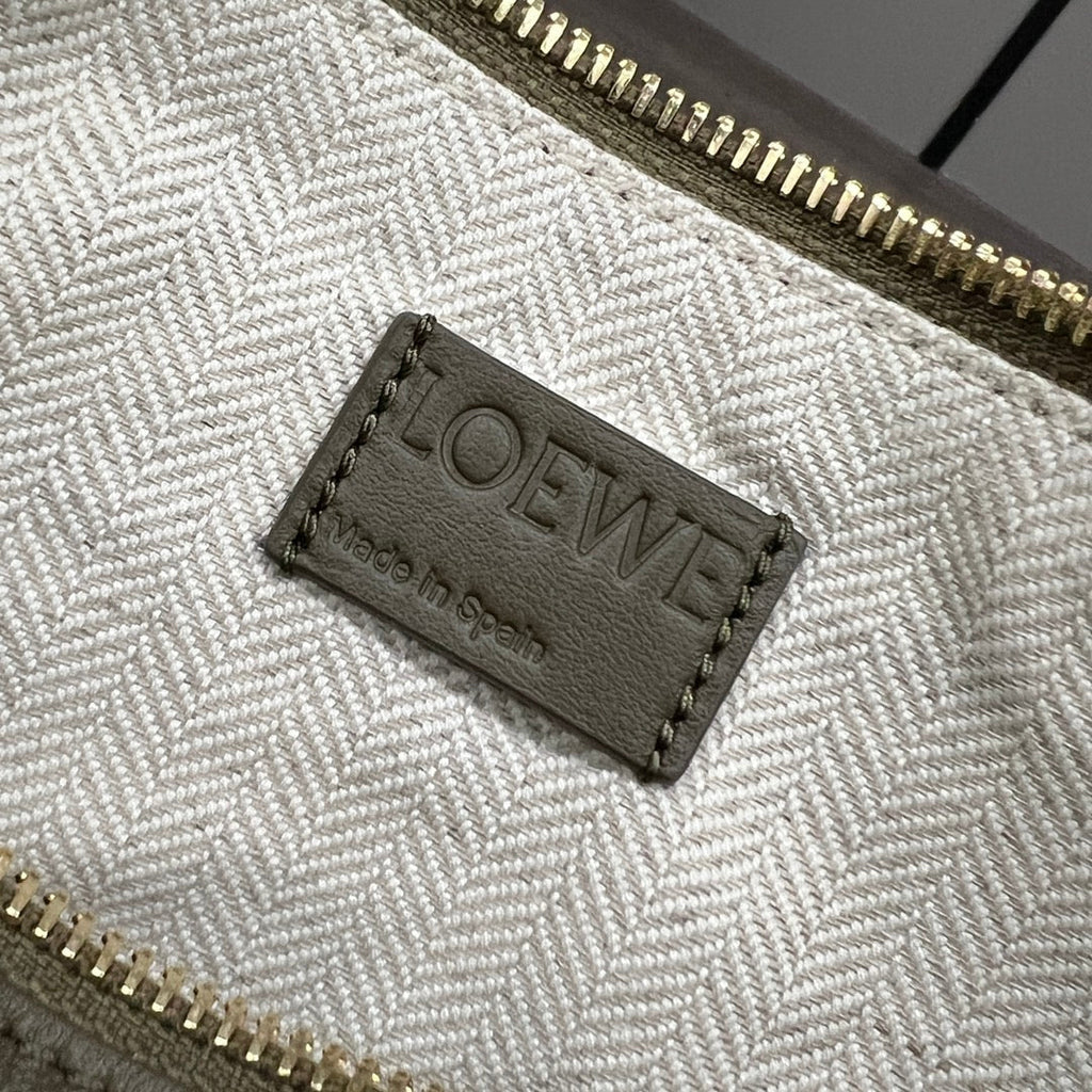 Loewe Luna Hobo 28 Bag in Dark Olive Green Calfskin