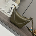Loewe Luna Hobo 28 Bag in Dark Olive Green Calfskin