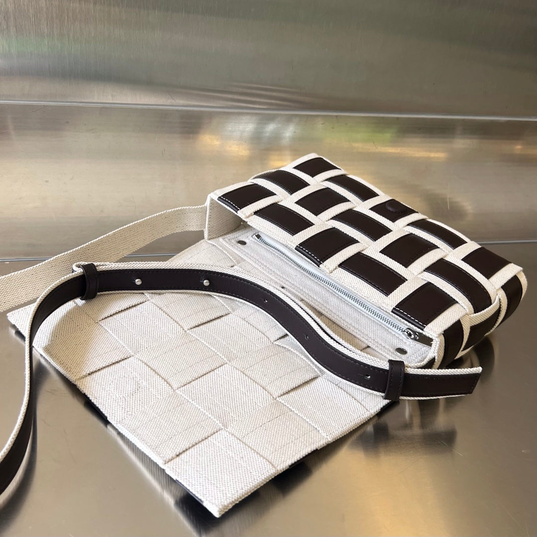 Bottega Veneta Mini Cassette 23 in Black White Calfskin Bag