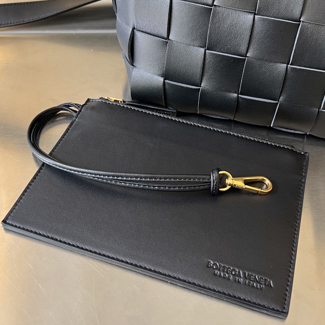 Bottega Veneta Small 22 Cassette in Black Lambskin Bag