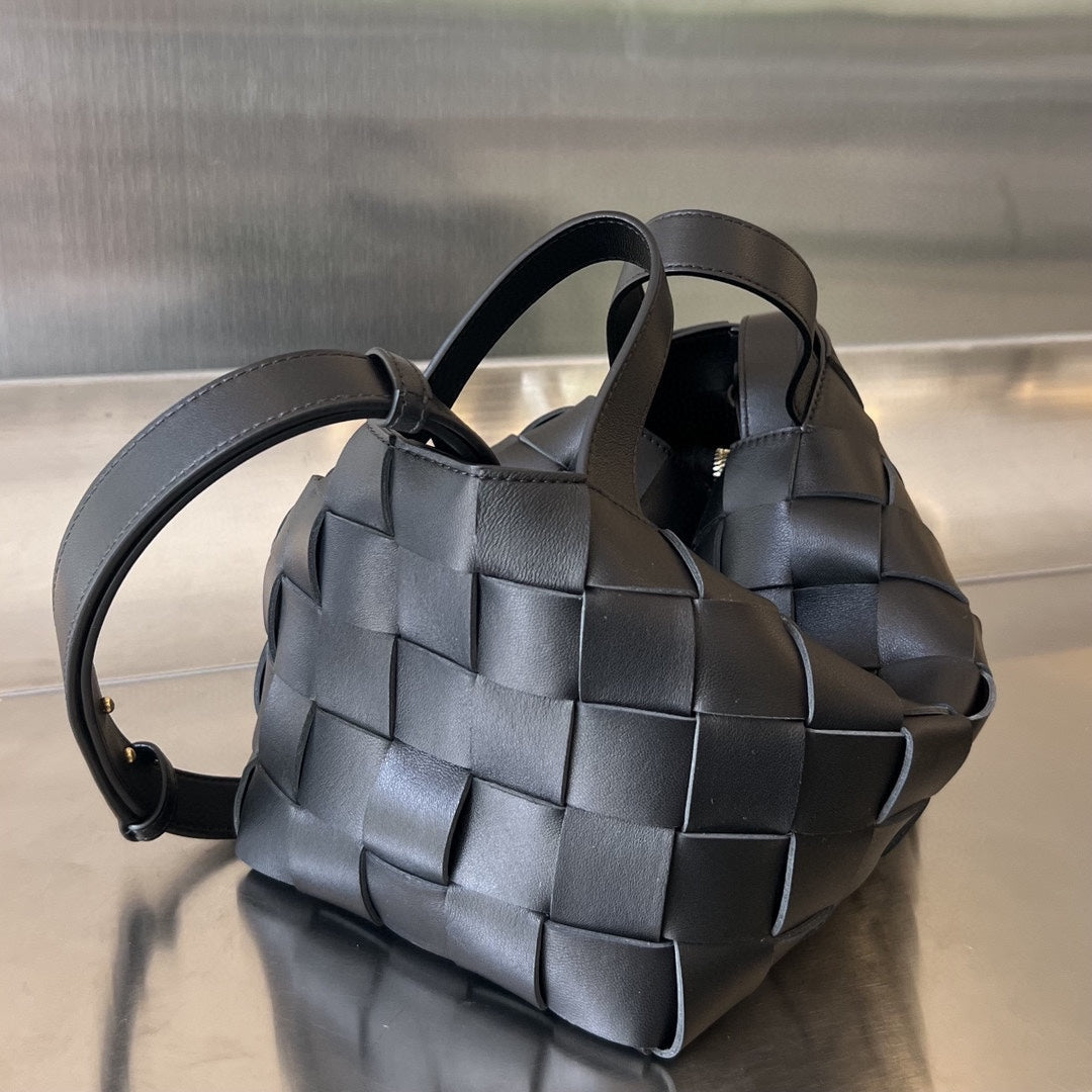 Bottega Veneta Small 22 Cassette in Black Lambskin Bag