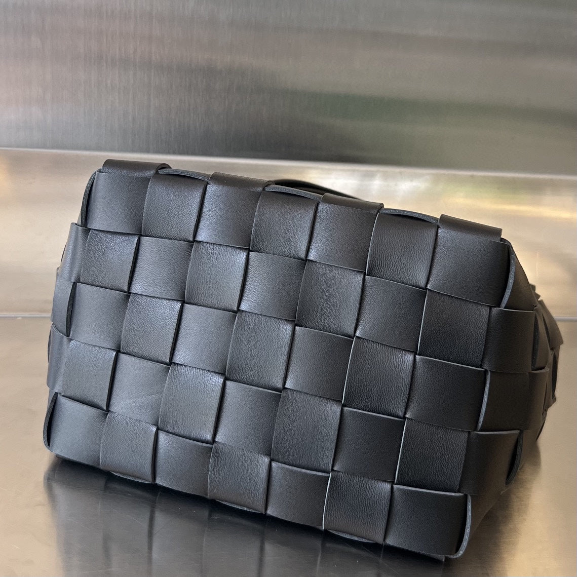 Bottega Veneta Small 22 Cassette in Black Lambskin Bag