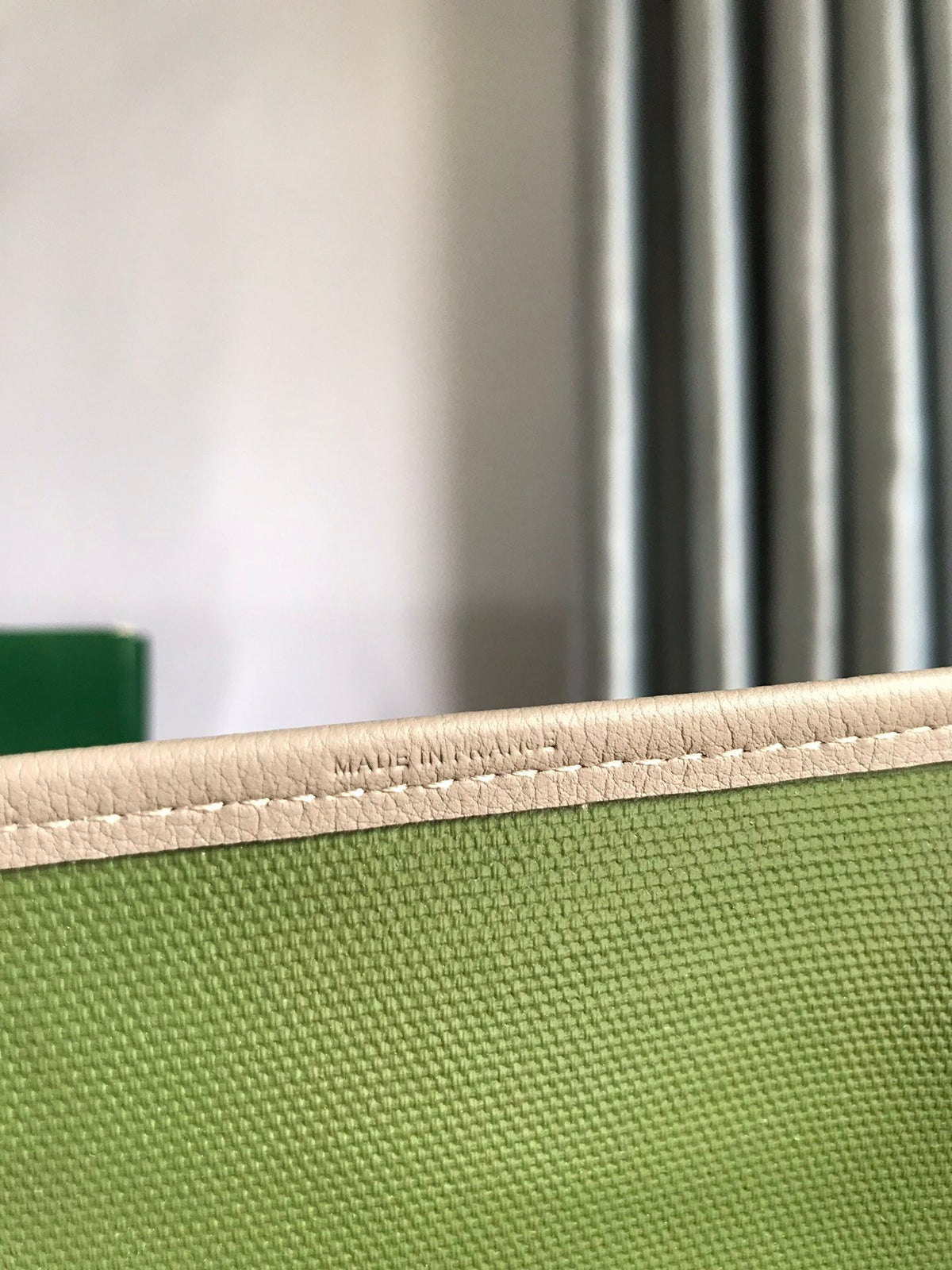 Goyard Saint Louis PM 40 in Grey Mix Green Goyardine Canvas and Calfskin Bag