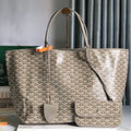 Goyard Saint Louis PM 40 in Grey Mix Green Goyardine Canvas and Calfskin Bag