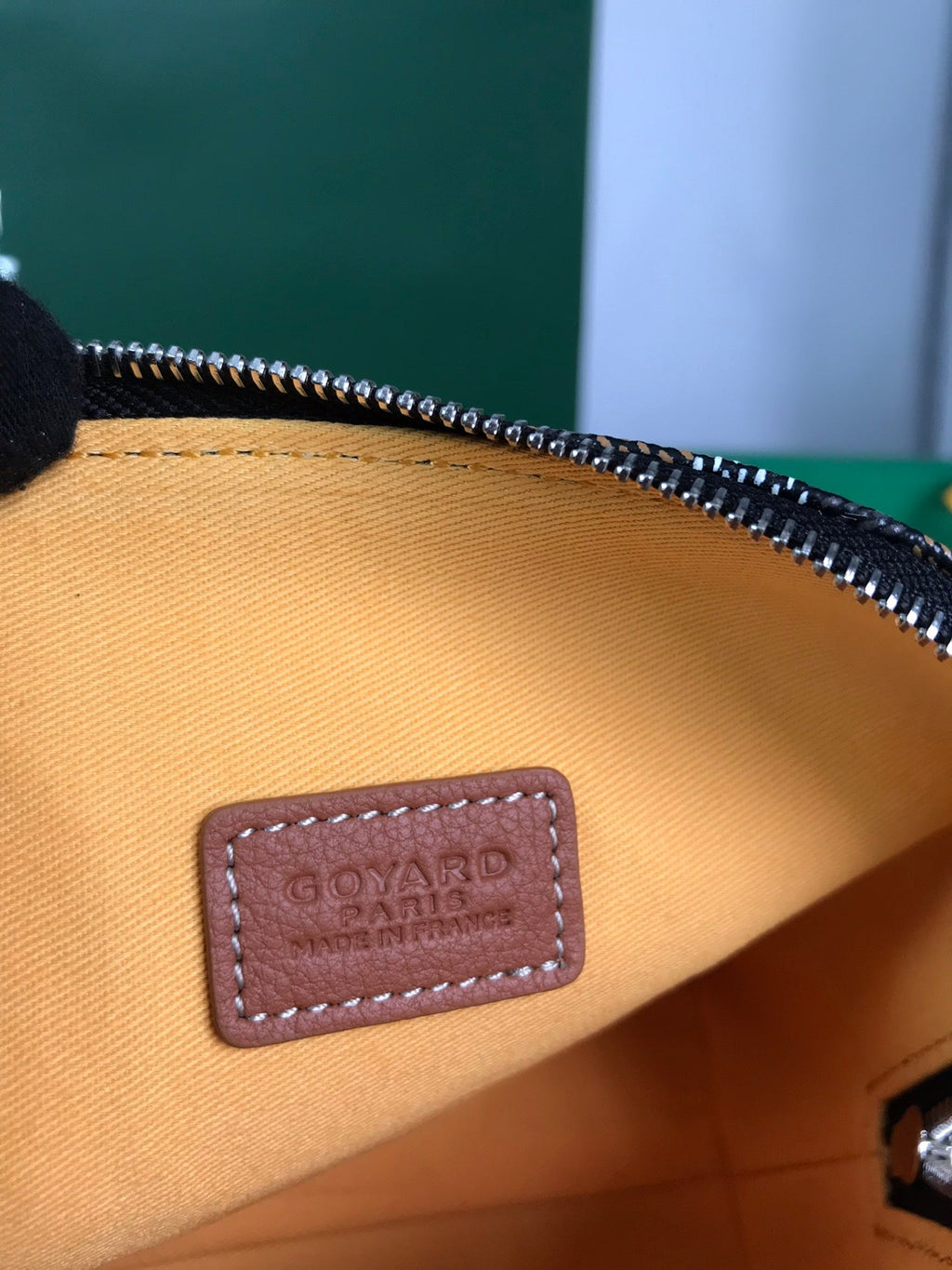 Goyard Vendôme Cosmetic Pouch 17 in Black Goyardine Canvas and Tan Calfskin Trim
