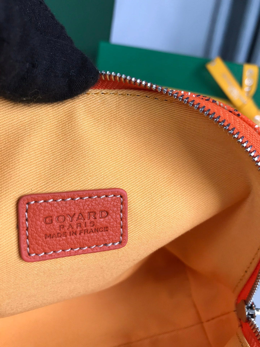 Goyard Vendôme Cosmetic Pouch 17 in Orange Goyardine Canvas and Calfskin Trim