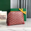 Goyard Vendôme Cosmetic Pouch 17 in Classic Red Goyardine Canvas and Calfskin Trim