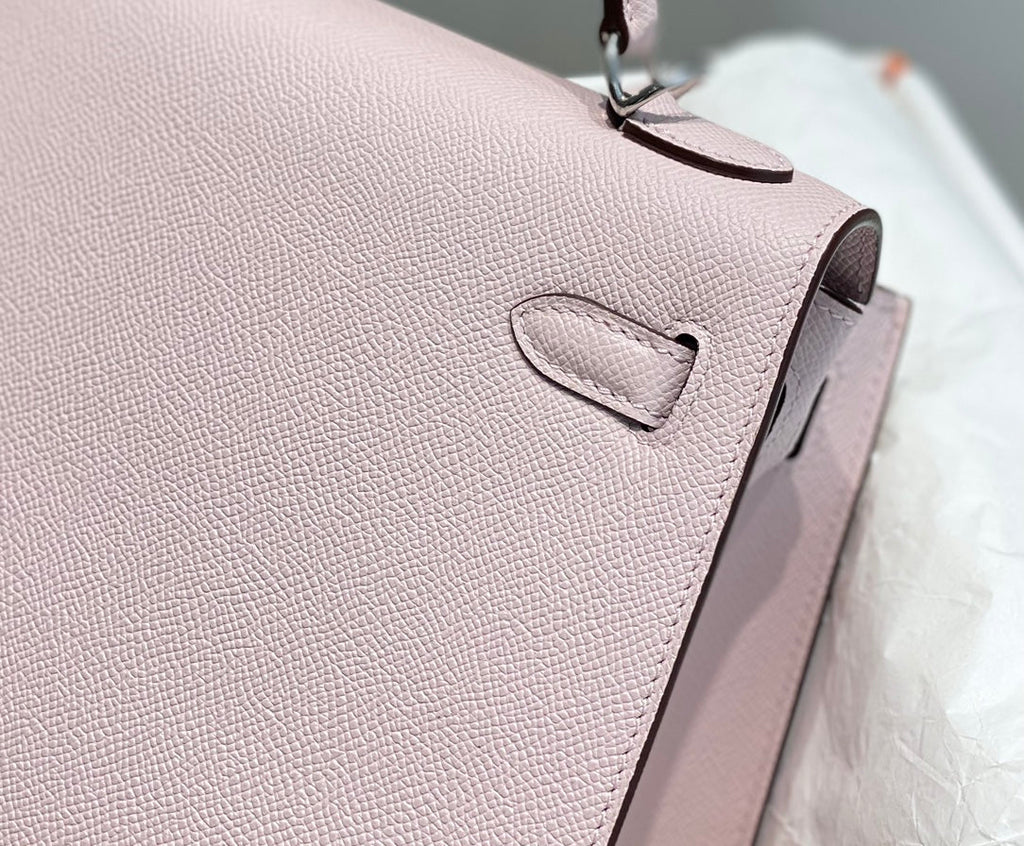 Hermes Kelly 25cm in Epsom Mauve Swift Calfskin Silver Hardware Bag